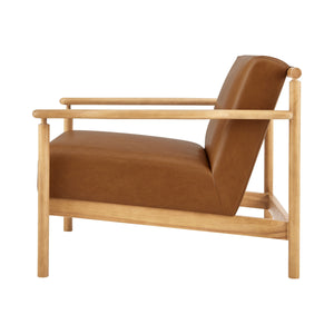 Arnold Faux Leather Accent Arm Chair, Casa Caramel