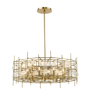 Garroway 9 Light Chandelier in Aged Brass Finish