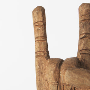 Saxum 4L x 4W Natural Wooden Carved Hang Loose Hand