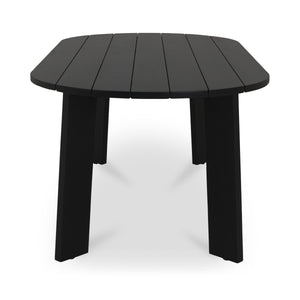 Moe's Delta Oval Outdoor Dining Table Black Teak