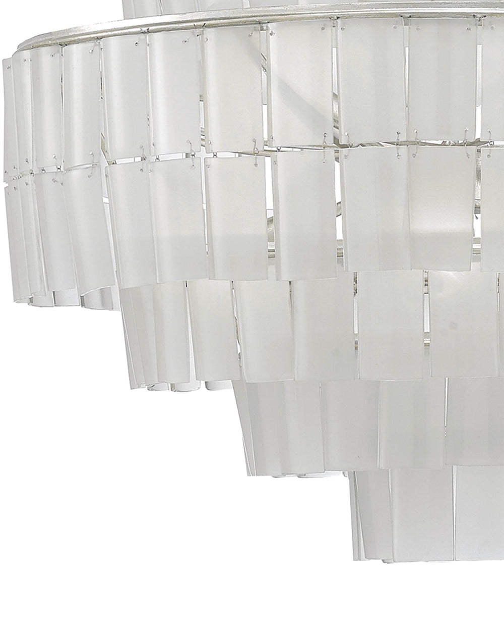 Sommelier Blanc Chandelier In Contemporary Silver Leaf & Opaque White