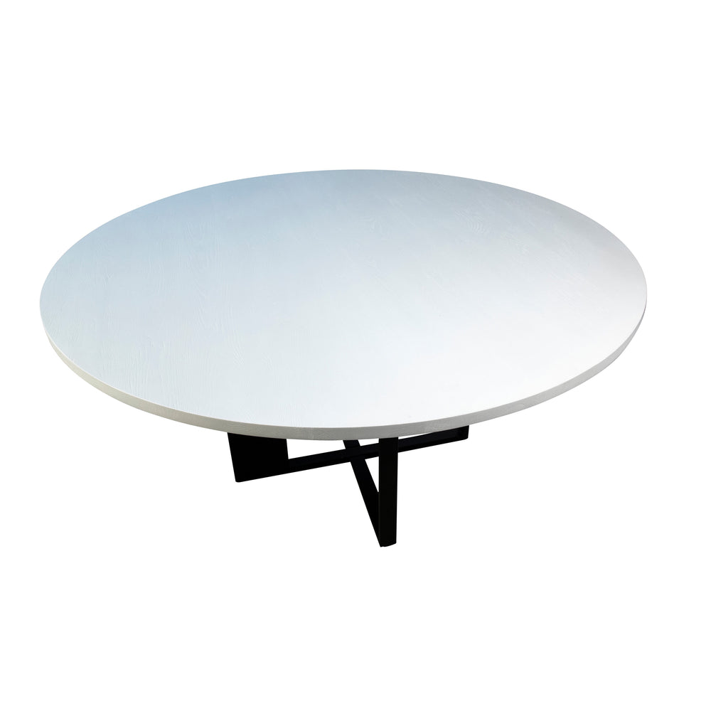 OPEN BOX - HIZON ROUND DINING TABLE WITH WHITE TOP