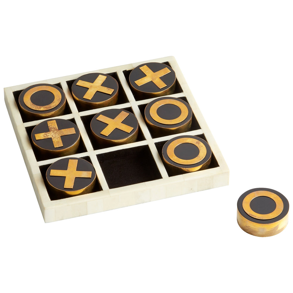 Noughts & Crosses Sculptr in Black - Gold - White