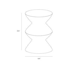 UNION END TABLE - MARBLE LOOK - BLACK