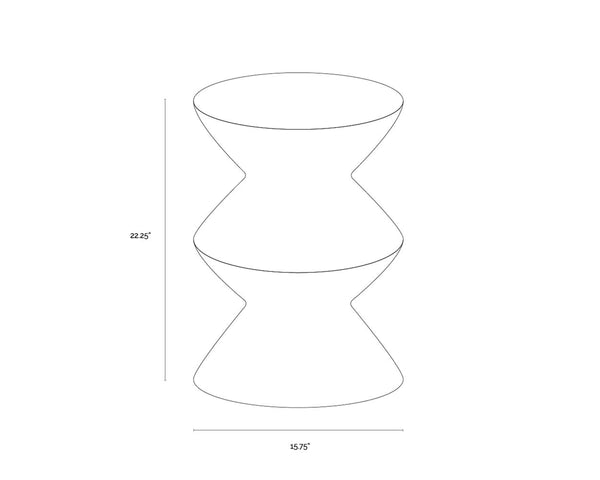 UNION END TABLE - MARBLE LOOK - BLACK