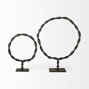 Rizwan (Small) Black Aluminum Braided Circular Object