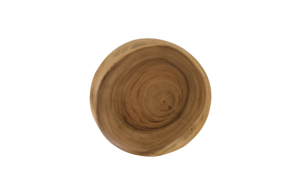 Smoothed Stool on Black Metal Legs, Chamcha Wood, Natural
