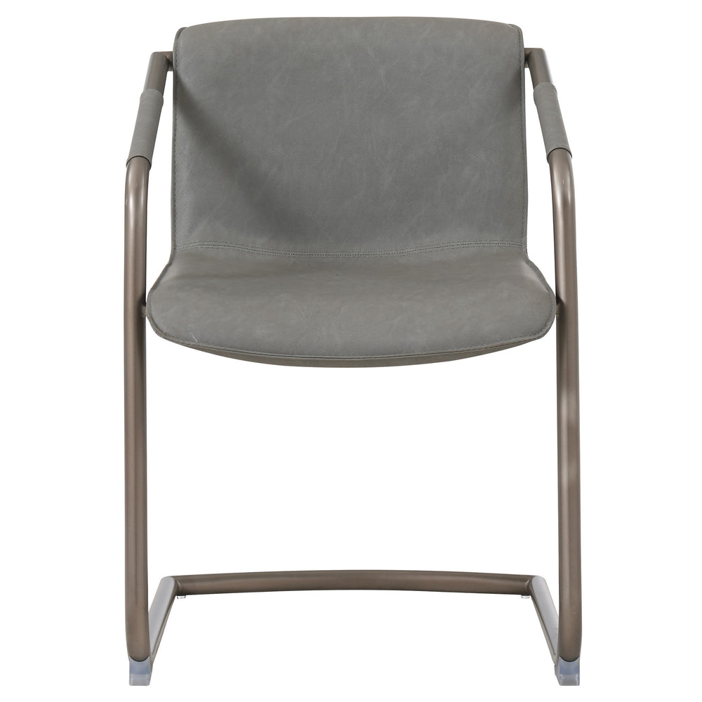 Indy Side Arm Chair Silver Frame In Antique Graphite Gray