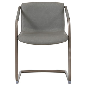 Indy Side Arm Chair Silver Frame In Antique Graphite Gray
