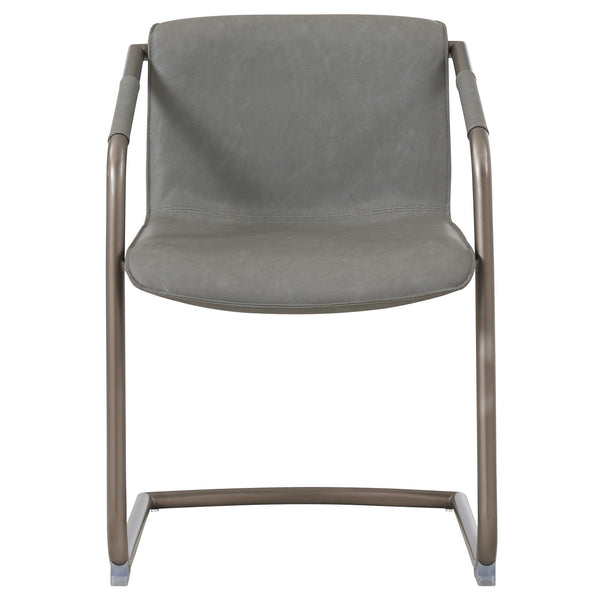 Indy Side Arm Chair Silver Frame In Antique Graphite Gray