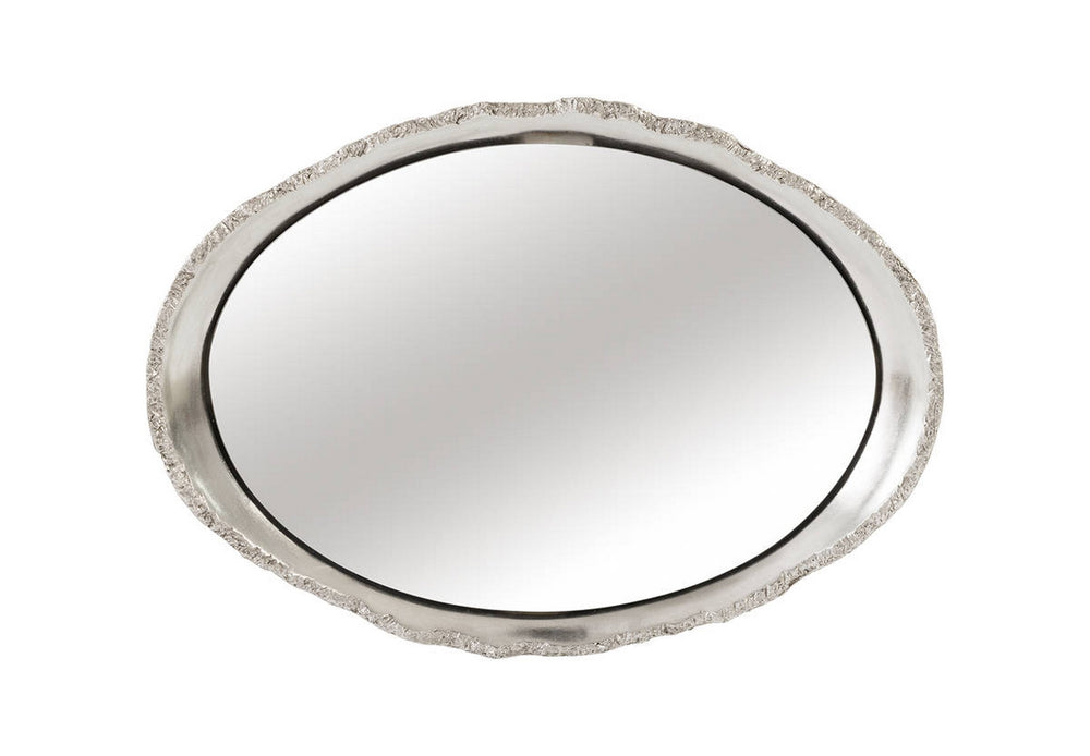 Broken Egg Mirror-White and Silver Leaf