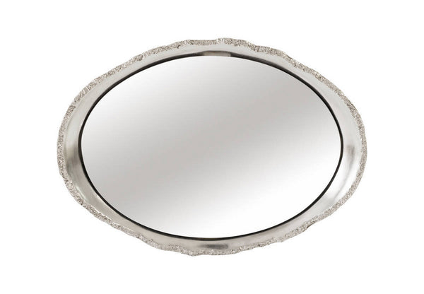 Broken Egg Mirror-White and Silver Leaf