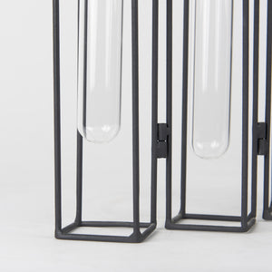 Mila 13.4L x 2.5W x 11.0H Metal and Glass Decorative Accent