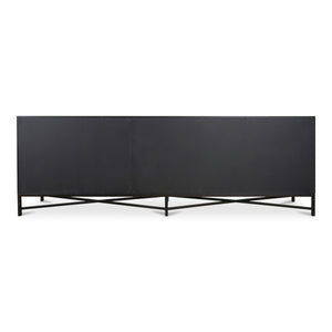 Moe's Mako Sideboard Large Black with Gold Detailing