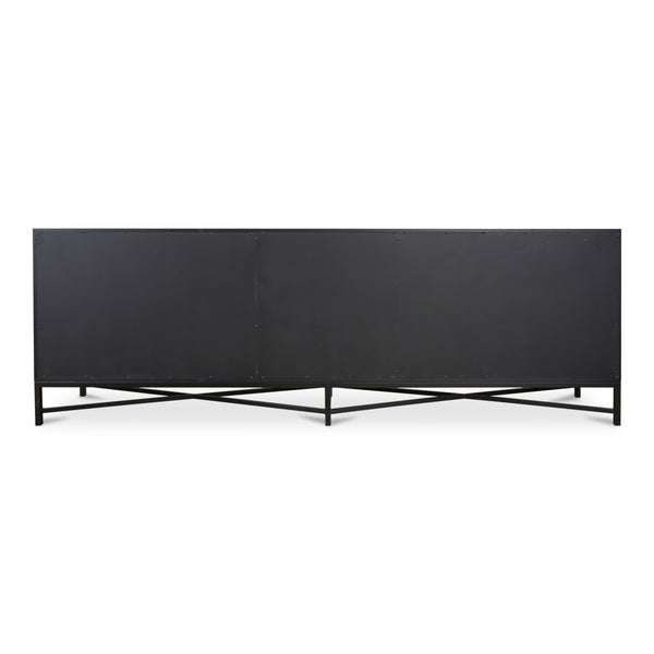Moe's Mako Sideboard Large Black with Gold Detailing