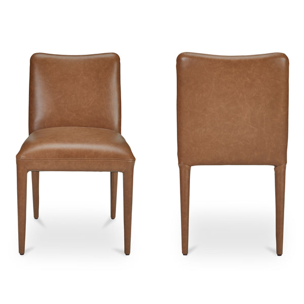 Moe's Calla Set of 2 Brown Leather Dining Chairs