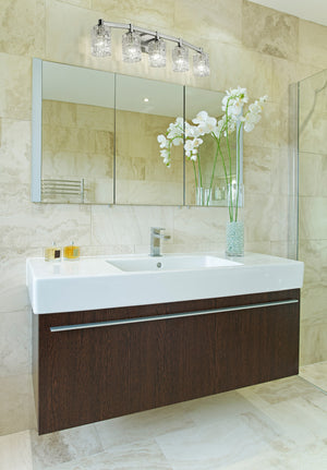 Aubrey 5 Light Vanity in Brushed Nickel Finish