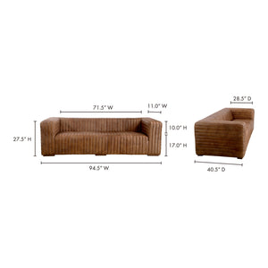 Castle Sofa in Brown Leather