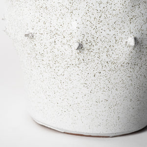 Julian Small Glossy White Ceramic Spoked Vase