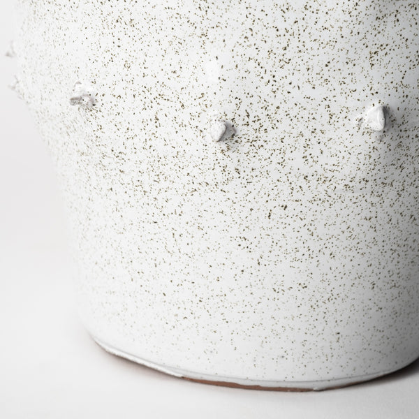 Julian Small Glossy White Ceramic Spoked Vase