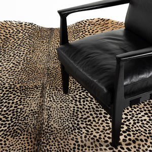 Leopard Printed Hide Rug In Brown & Black