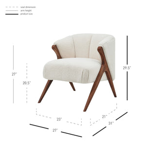 Florence Fabric Accent Chair In Shearling Beige