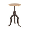 Industrial Teak Adjustable Reclaimed Wood Stool, Oiled Teak
