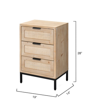Reed 3 Drawer Side Table