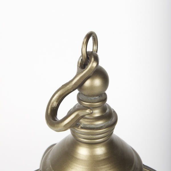Gerson II Small Cage-Style Gold Metal Candle Holder Lantern