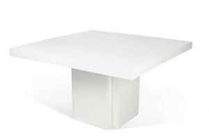 dusk 51" dining table in high gloss white