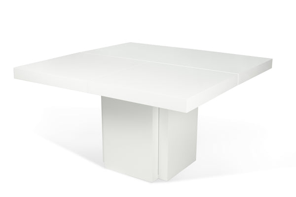 dusk 51" dining table in high gloss white
