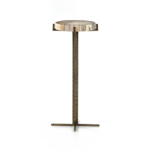 Jonty Round End Table In Petrified Wood