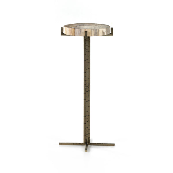 Jonty Round End Table In Petrified Wood