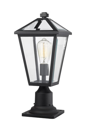 Talbot 1 Light Outdoor Pier Mounted Fixture in Black Finish