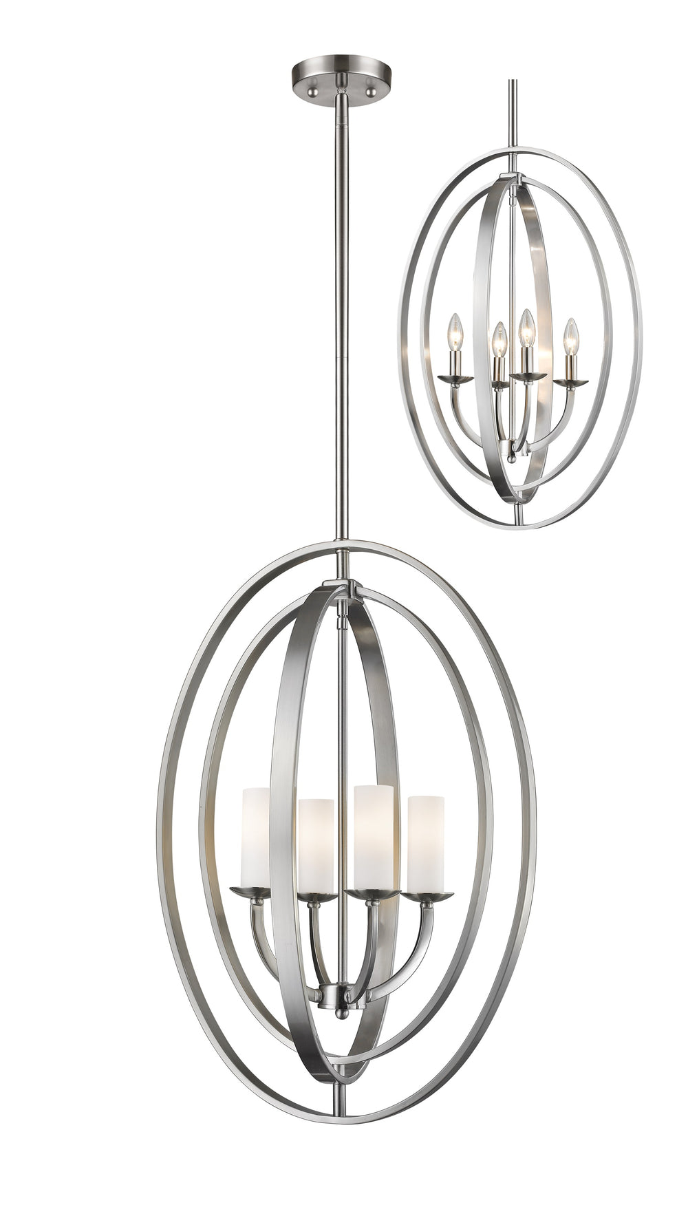 Ashling 4 Light Pendant in Brushed Nickel Finish