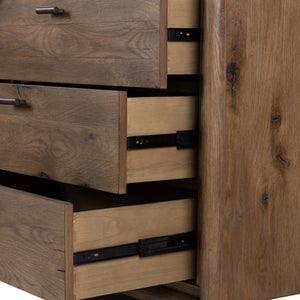 Glenview 6 Drawer Dresser In Weathered Oak