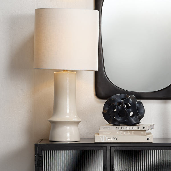 Ribbon Resin Decorative Sphere, Black