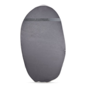 Foundry Oval Mirror White with Aluminum Frame