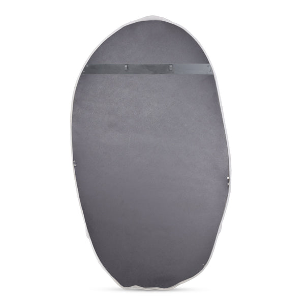 Foundry Oval Mirror White with Aluminum Frame