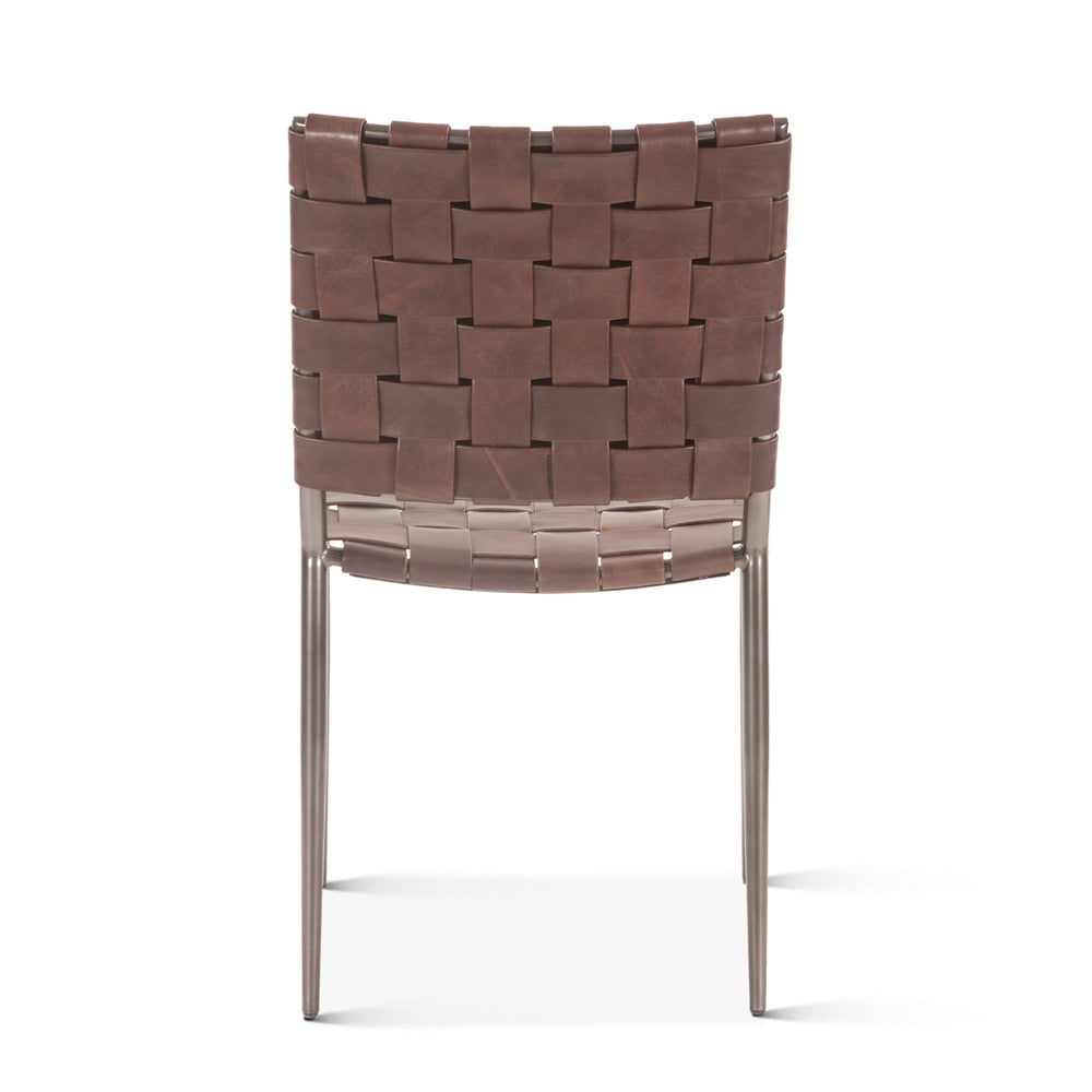 Copenhagen 18" Buffalo Leather and Iron Dining Chair, Brown