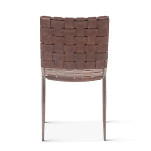 Copenhagen 18" Buffalo Leather and Iron Dining Chair, Brown
