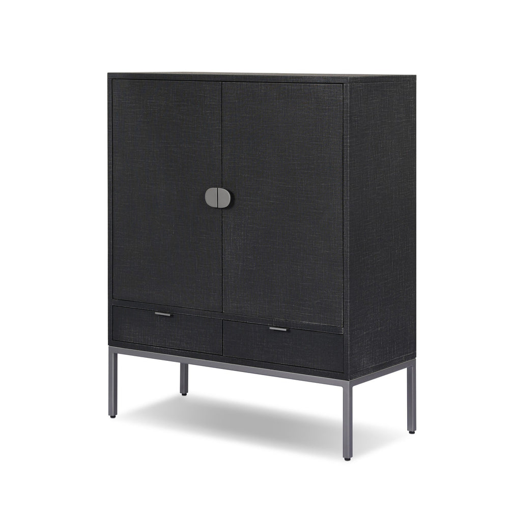 Cressida Bar Cabinet - Black Linen