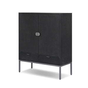 Cressida Bar Cabinet - Black Linen