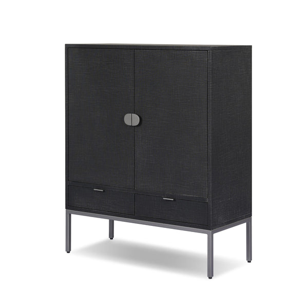 Cressida Bar Cabinet - Black Linen