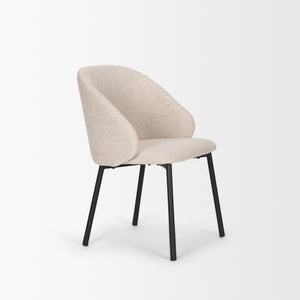Shannon Dining Chair w/ Oatmeal Fabric & Matte Black Metal