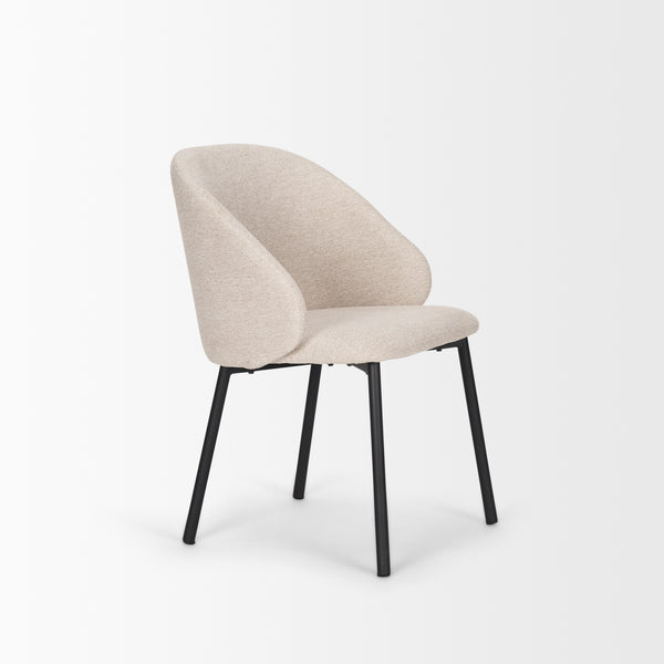 Shannon Dining Chair w/ Oatmeal Fabric & Matte Black Metal