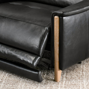 Cullman Leather Power Recliner with Ash Wood Accents