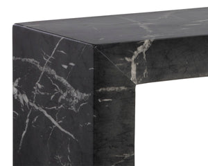 AXLE CONSOLE TABLE - MARBLE LOOK - BLACK