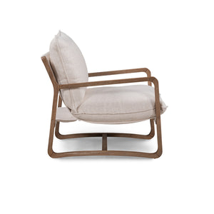 Mariah Upholstered Accent Chair with Wood Frame - Natural