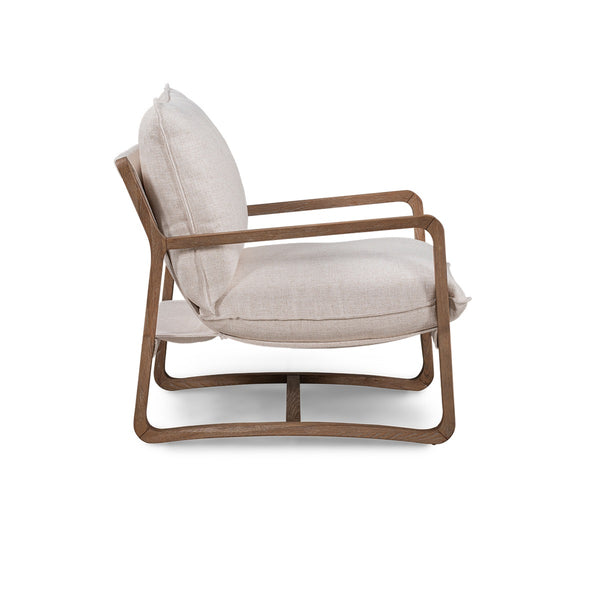 Mariah Upholstered Accent Chair with Wood Frame - Natural